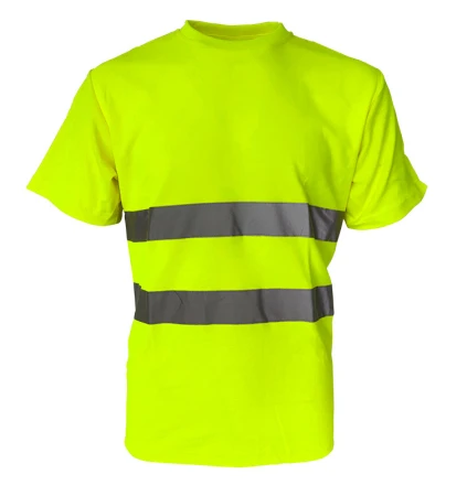 fluorescencyjny T-shirt koszulka odblaskowa kamizelka zółta ostrzegawcza odzież