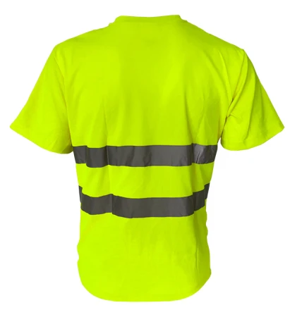 fluorescencyjny T-shirt koszulka odblaskowa kamizelka zółta ostrzegawcza odzież