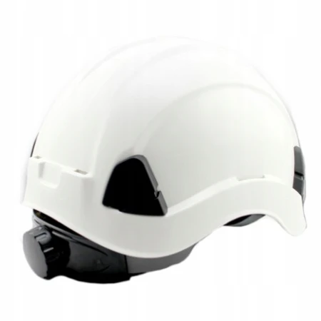 Kask hełm roboczy do pracy na wysokościach 4-pkt BIAŁY ŻÓŁTY BHP Loki ochronny Profesjonalny
