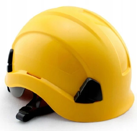 Kask hełm roboczy do pracy na wysokościach 4-pkt BIAŁY ŻÓŁTY BHP Loki ochronny Profesjonalny