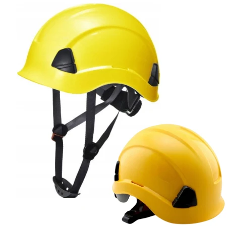 Kask hełm roboczy do pracy na wysokościach 4-pkt BIAŁY ŻÓŁTY BHP Loki ochronny Profesjonalny