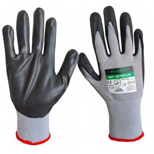 Przejdź do produktu Rękawice Robocze powlekane nitrylem M-GLOVE NITRIFLEX Profesjonalne manualne