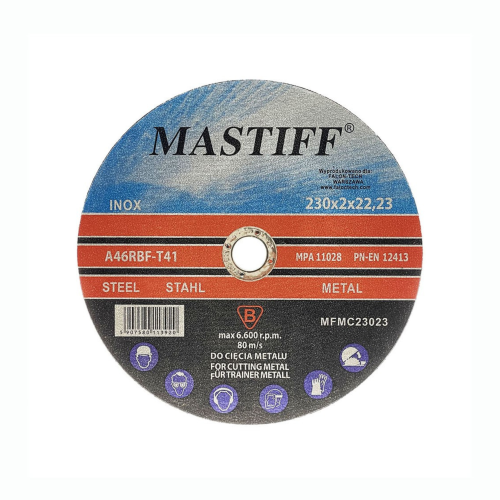 Przejdź do produktu TARCZA DO CIĘCIA METALU 230x2x22,2 mm Tarcze do INOX STALI Tnące MFMC23020 Mastiff