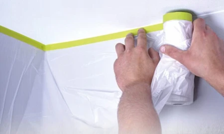 ANTYCHLAP Folia malarska z taśmą Taśma malarska BEZPIECZEŃSTWA