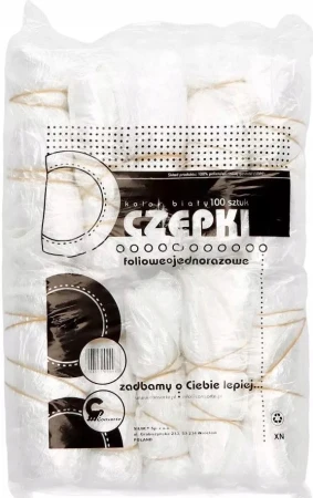 Czepki foliowe jednorazowe z gumką czepek 