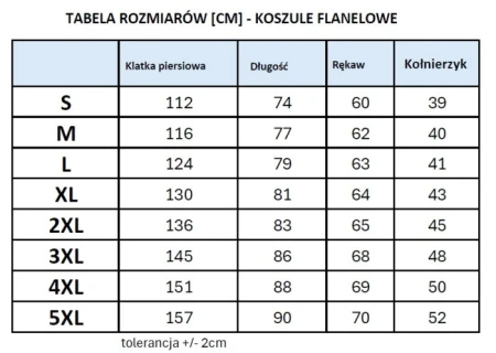 tabela rozmiarów