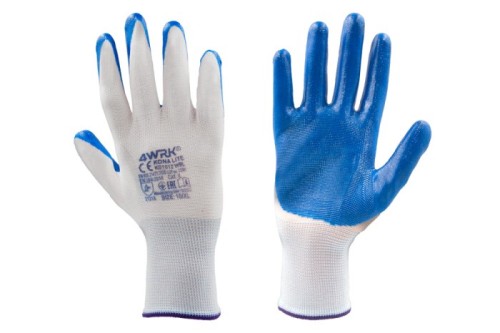 Przejdź do produktu Rękawice robocze powlekane nitrylem ochronne nitrylowe BHP 4WRK KONA LITE 10 XL