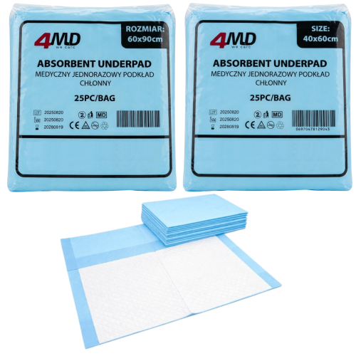 Przejdź do produktu Podkłady chłonne do przewijania higieniczne mocne maty 40X60  60x90 25sztuk