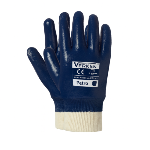 Przejdź do produktu Rękawice Robocze Cieżki Nitryl olejoodporne PETRO CUFF Verken r.10/XL
