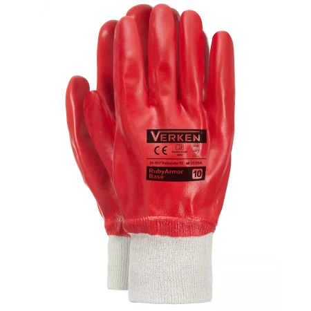 Rękawice kwasoodporne robocze powlekane PCV PVC Grube Mocne XL
