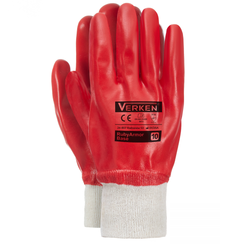 Przejdź do produktu Rękawice kwasoodporne robocze powlekane PCV PVC Grube Mocne XL