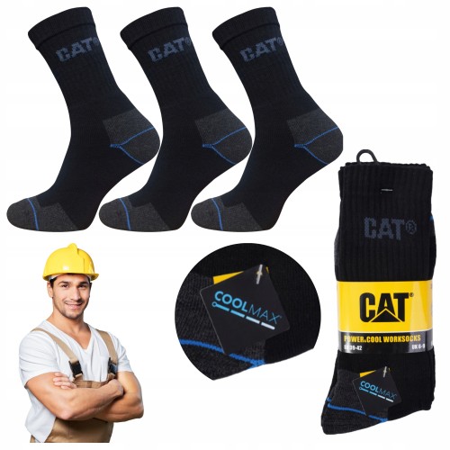 Przejdź do produktu Skarpety robocze CAT Caterpillar POWER&COOL WORK czarne męskie mocne 39-42 43-46 na zimę 3pak