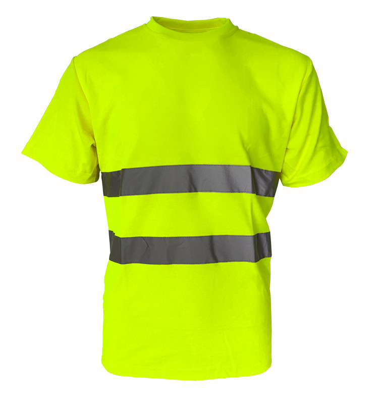 fluorescencyjny T-shirt koszulka odblaskowa kamizelka zółta ostrzegawcza odzież